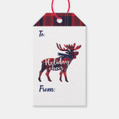 Holiday Cheer | Rode Buffalo met kerstmis Cadeaulabel (Voorkant)