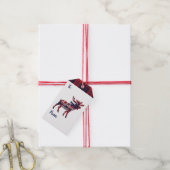 Holiday Cheer | Rode Buffalo met kerstmis Cadeaulabel (Met Touw)