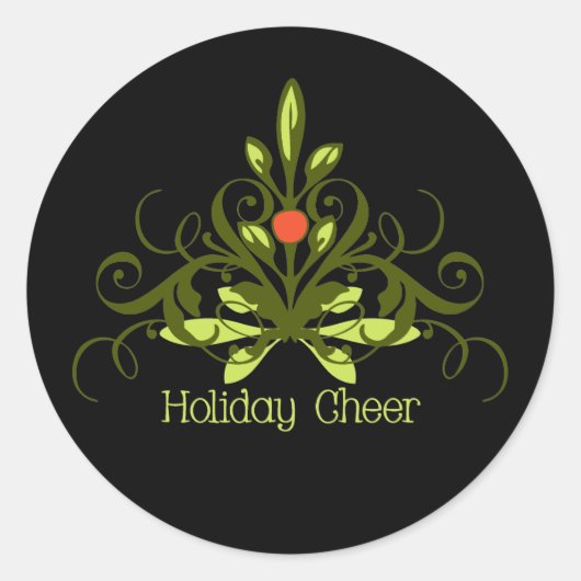Holiday Cheer Ronde Sticker (Voorkant)