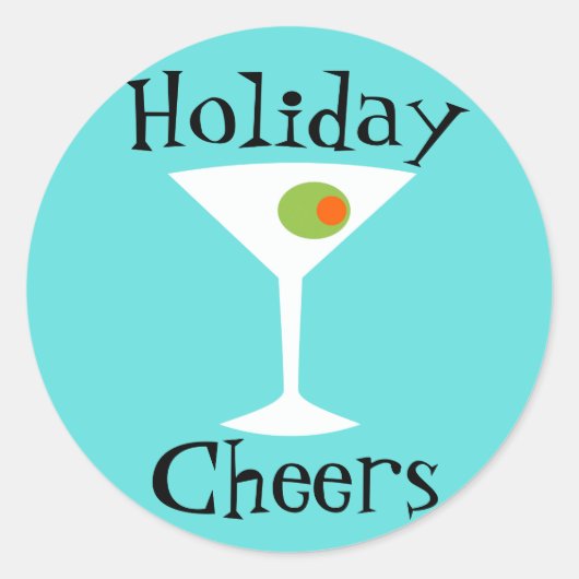 Holiday Cheers Martini Stickers (Voorkant)