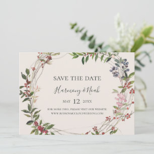 Holiday Chic Botanical   Horizontale champagne Save The Date