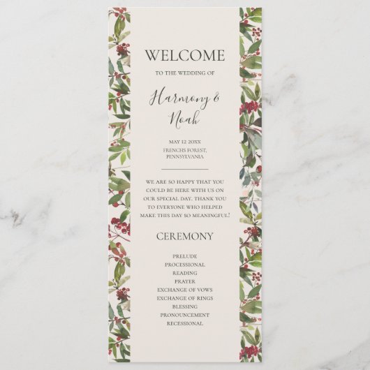 Holiday Chic Botanical | Programma Champagne Weddi (Voorkant)