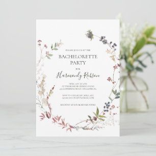 Holiday Chic Botanical White Bachelorette Party Kaart