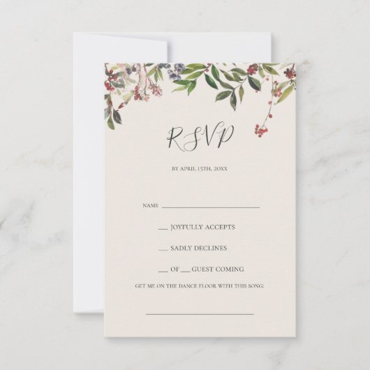 Holiday Chic Botanical | White Song Request RSVP C (Voorkant)