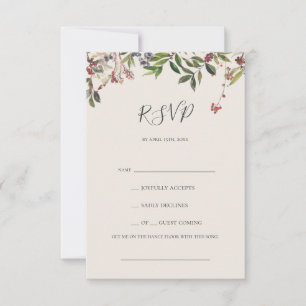 Holiday Chic Botanical   White Song Request RSVP C