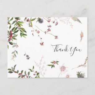 Holiday Chic Botanical Witte bruiloft Hartelijk Briefkaart