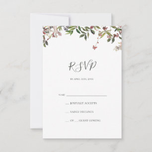 Holiday Chic Botanical Witte RSVP-kaart RSVP Kaartje