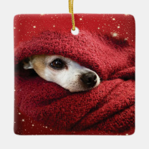 Holiday Chihuahua Keramisch Ornament