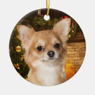 Holiday Chihuahua Keramisch Ornament
