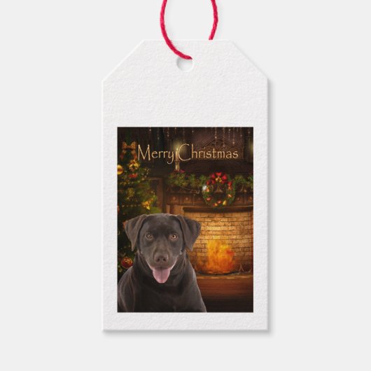 Holiday Chocolate Lab Cadeaulabel (Voorkant)