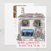 Holiday Christmas House Flat Kaart (Voorkant / Achterkant)