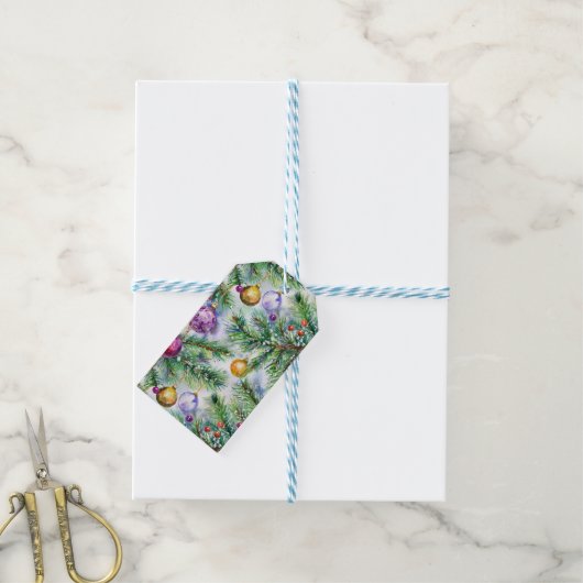 Holiday Christmas Tree Gift Label Cadeaulabel (Met Touw)