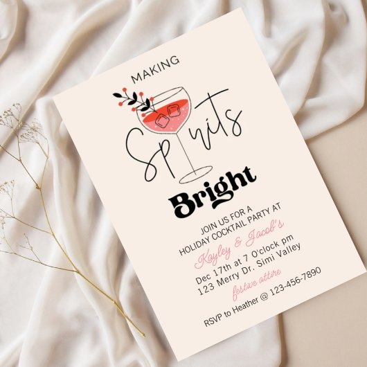 Holiday Cocktail, Festive Drinks Christmas, fun Feestdagenkaart