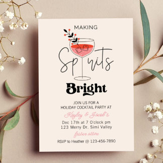 Holiday Cocktail, Festive Drinks Christmas, fun Feestdagenkaart