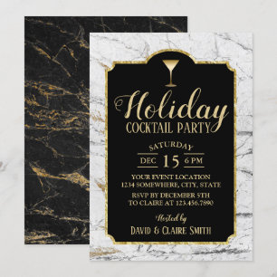 Holiday Cocktail Party Modern White Marble Kaart