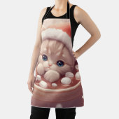 “Holiday Cocoa Kitty Apron" Cute Christmas Cat Schort (Insitu)
