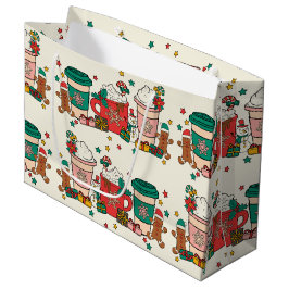 Holiday Coffee Alabaster Large Gift Bag Groot Cadeauzakje