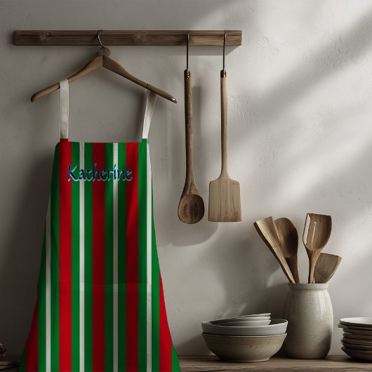 Holiday Colours Green Red White Stripes Schort