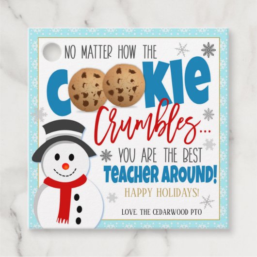 Holiday Cookie Dank je cadeau Label (Voorkant)