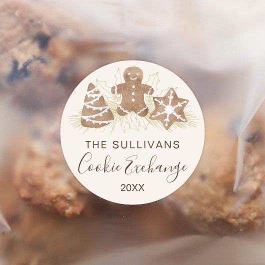 Holiday Cookie Exchange Party Ronde Sticker