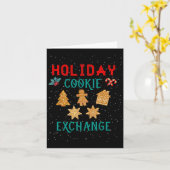 Holiday Cookie Exchange With Santa Xmas Cookie Bak Kaart (Gele Bloem)