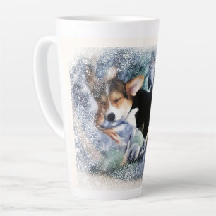 Holiday Corgi Puppy Latte Mok