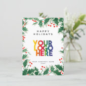 Holiday Corporate Business Logo Christmas Card (Staand voorkant)