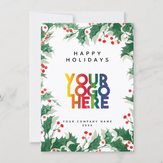 Holiday Corporate Business Logo Christmas Card (Voorkant)