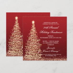 Holiday Corporate Fundraiser Gala Gold en Red Kaart