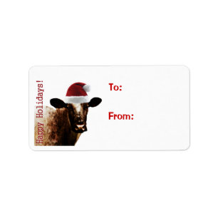 Holiday Cow Cadeaulabels Etiket