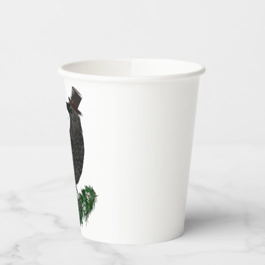 Holiday Crow with Top Hat Papieren Bekers (Links)