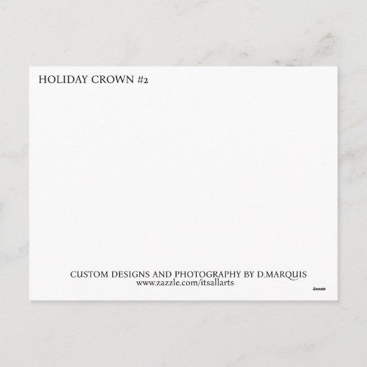 HOLIDAY CROWN #2 FEESTDAGENKAART (Achterkant)