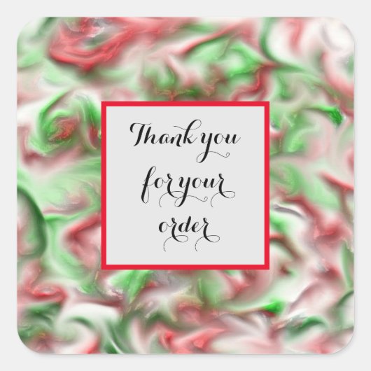 Holiday Customer Appreciation Red Green Bedankt Vierkante Sticker (Voorkant)