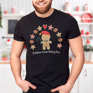 Holiday Cute Gingerbrood Boy Cookie Baking Crew T-shirt