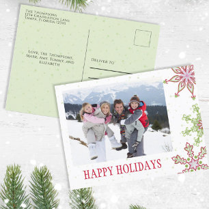 Holiday Cute Snowflake Whimsical Colorful 1 Foto Feestdagenkaart