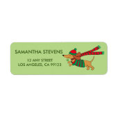 Holiday Dachshund Return Address Labels (Voorkant)