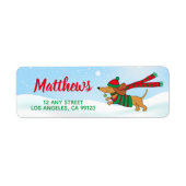 Holiday Dachshund Return Address Labels (Voorkant)