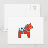 Holiday Dala Horse Feestdagenkaart (Voorkant / Achterkant)