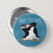 Holiday Dansende Penguins Button (Voorkant /achterkant)