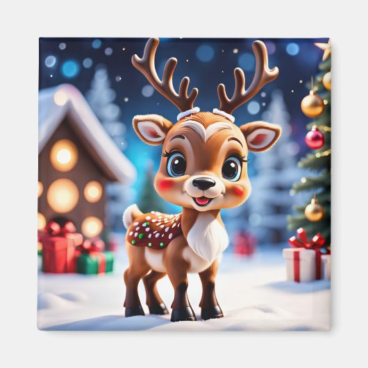 Holiday Deer Magnet Magneet (Voorkant)
