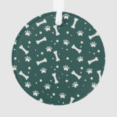 Holiday Dog Bone & Pawprint Persoonlijke foto van Ornament (achterkant)