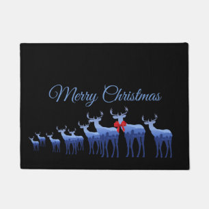 Holiday Doormat-Merry Kerstblauw Deer/Elk Deurmat