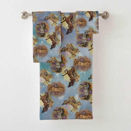 Holiday Drocatcher Western Horses Pattern Bad Handdoek (Insitu)