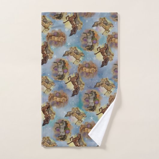 Holiday Drocatcher Western Horses Pattern Bad Handdoek (Handdoek)