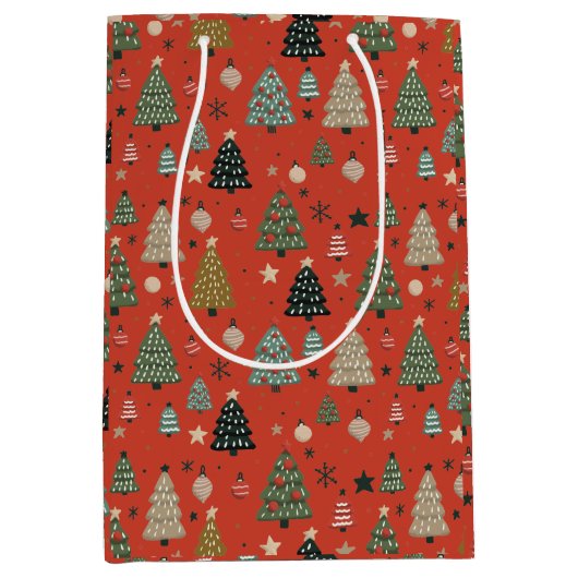 Holiday Echoes-Red Gift Bag Medium Cadeauzakje (Voorkant)