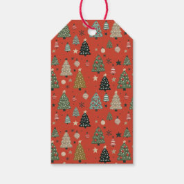 Holiday Echoes-Red Gift Tag Cadeaulabel