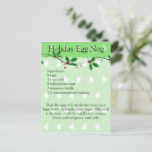 Holiday Egg Nog Recept Post Kaart (Staand voorkant)
