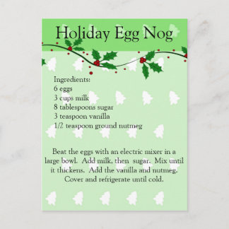 Holiday Egg Nog Recept Post Kaart