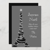 Holiday Eiffel Tower Card Feestdagenkaart (Voorkant / Achterkant)