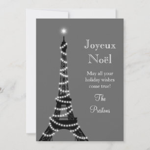 Holiday Eiffel Tower Card Feestdagenkaart